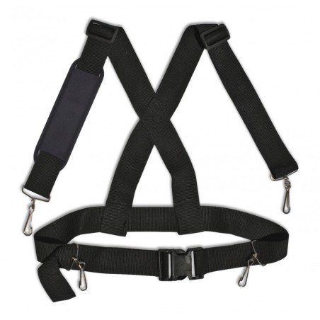Arnes bombo y caja cruzada con cierre en la cintura Arnes bombo y caja cruzada con cierre en la cintura