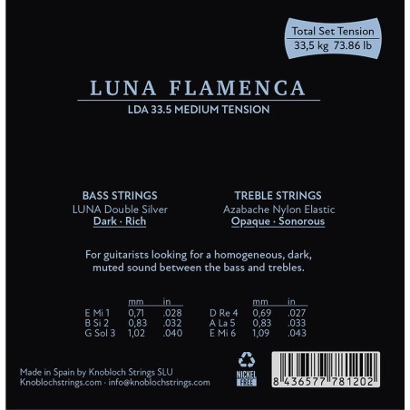 Juego cuerdas Knobloch Luna flamenca 33.5 MEDIUM