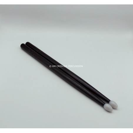 Baquetas tambor negras punta nylon