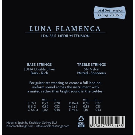 Juego cuerdas Knobloch Luna flamenca 33.5 MEDIUM